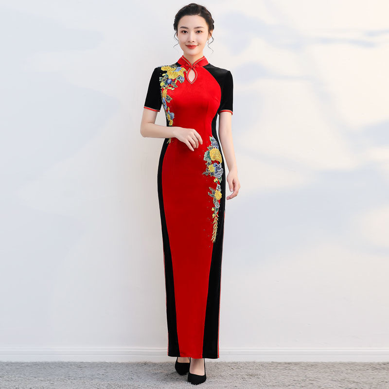 Ao Dai Vietnam Dress - Women Vietnam Ao Dai Cheongsam Flower