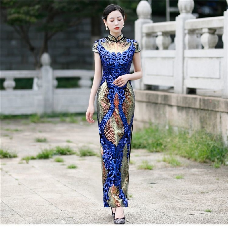 Ao Dai Vietnam Dress - Woman Elegant Aodai Dress Short Sleeve