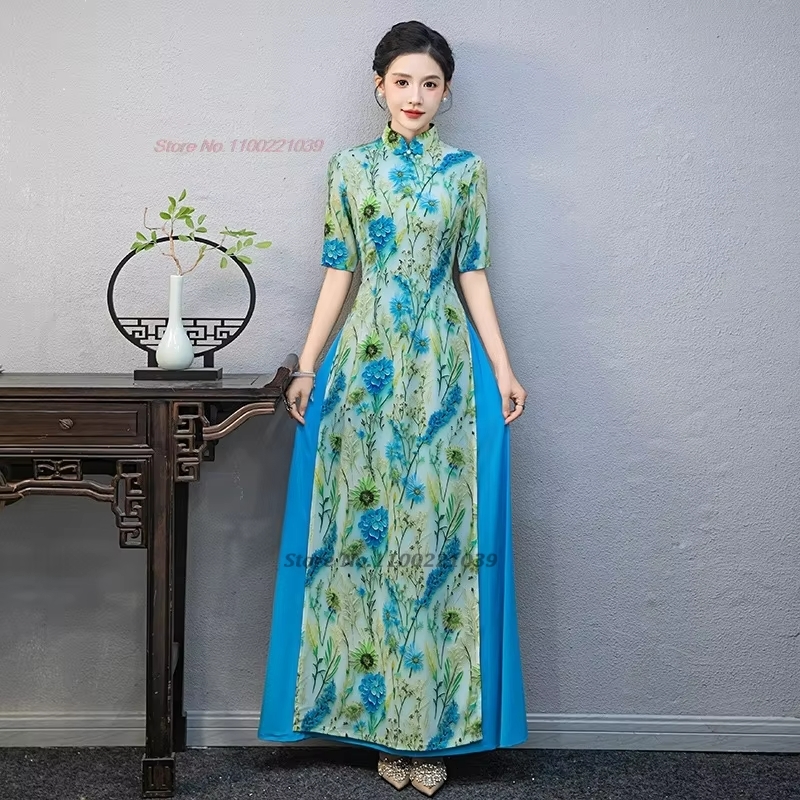 Ao Dai Vietnam Dress - 2026 vietnam aodai dress national flower