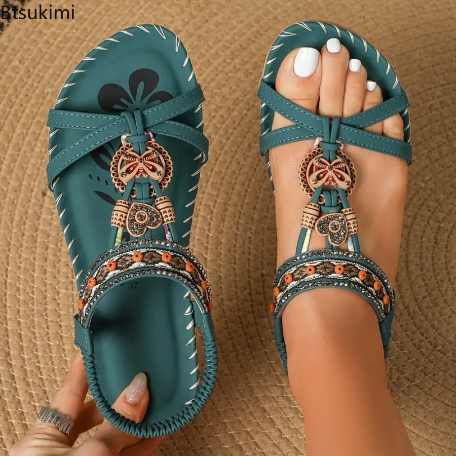 Ethnic Fashion For Women - Women Bohemian Sandals Outdoor Beach Dress