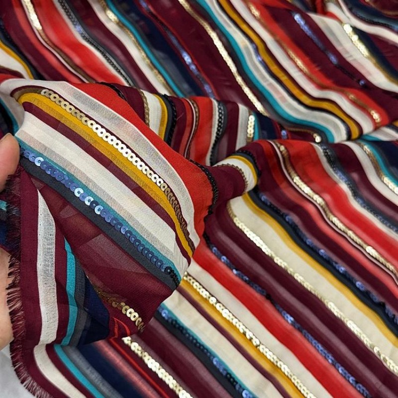 Colorful Striped Embroidered S - Ethnic Fashion Designers ulasan dan harga