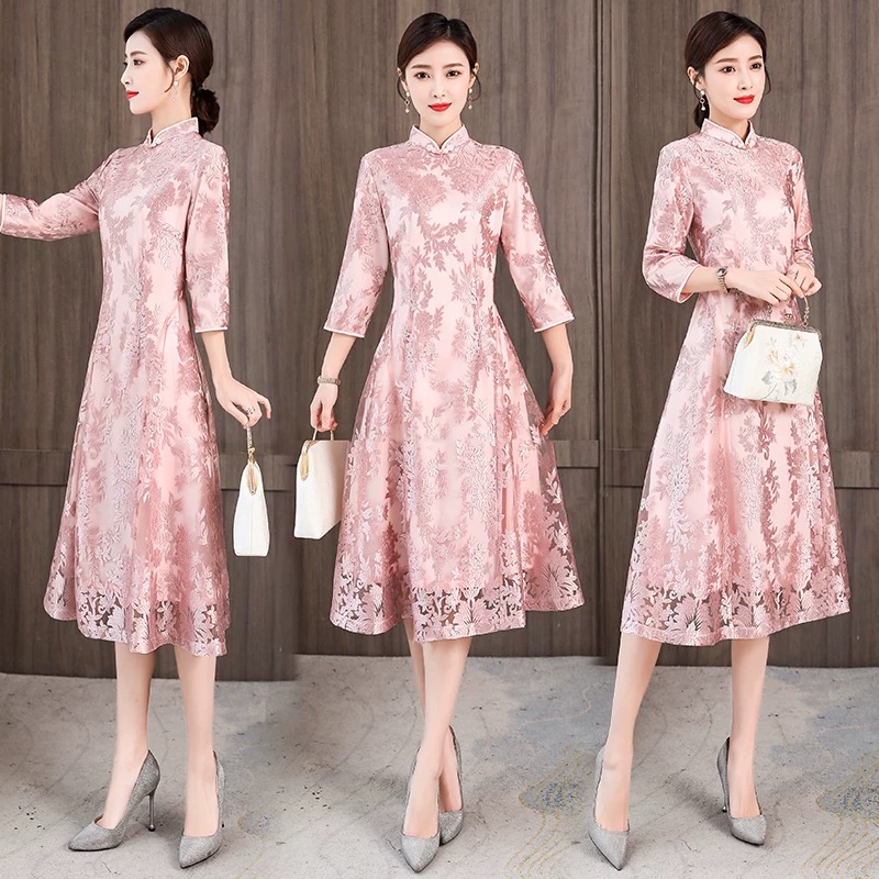 Elegant Women Aodai Vietnam Ch - Ao Dai Vietnam Dress ulasan dan harga