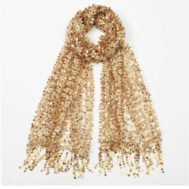 Boho Sequin Mesh Headscarf Gol - Ethnic Fashion Collection ulasan dan harga