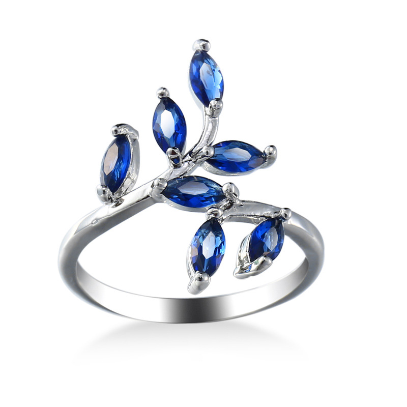 Pretty Blue Leaves Design Ring - Ethnic Fashion Designers ulasan dan harga