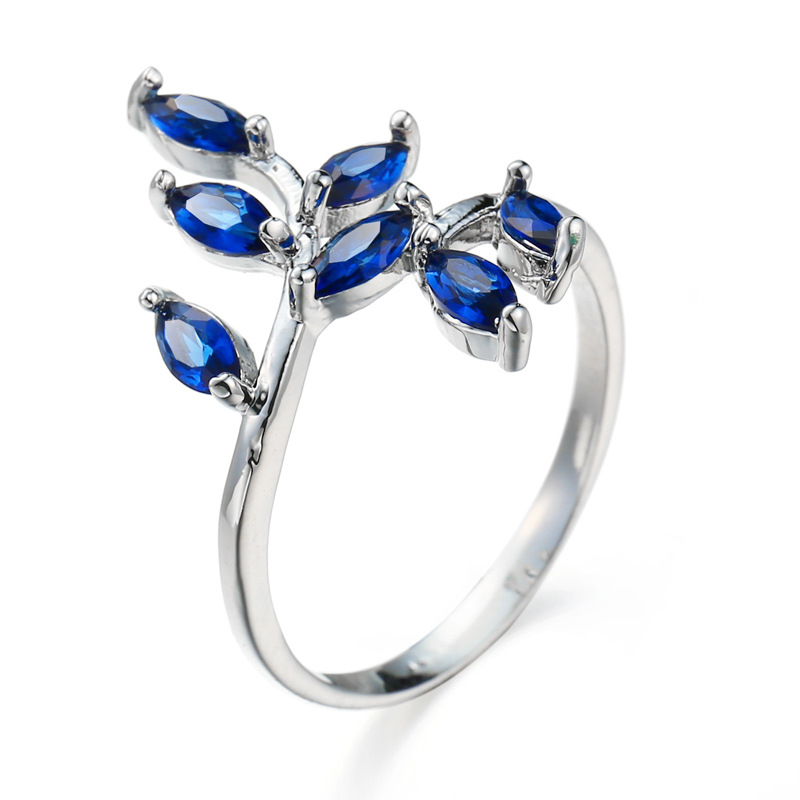 Pretty Blue Leaves Design Ring - Ethnic Fashion Designers ulasan dan harga