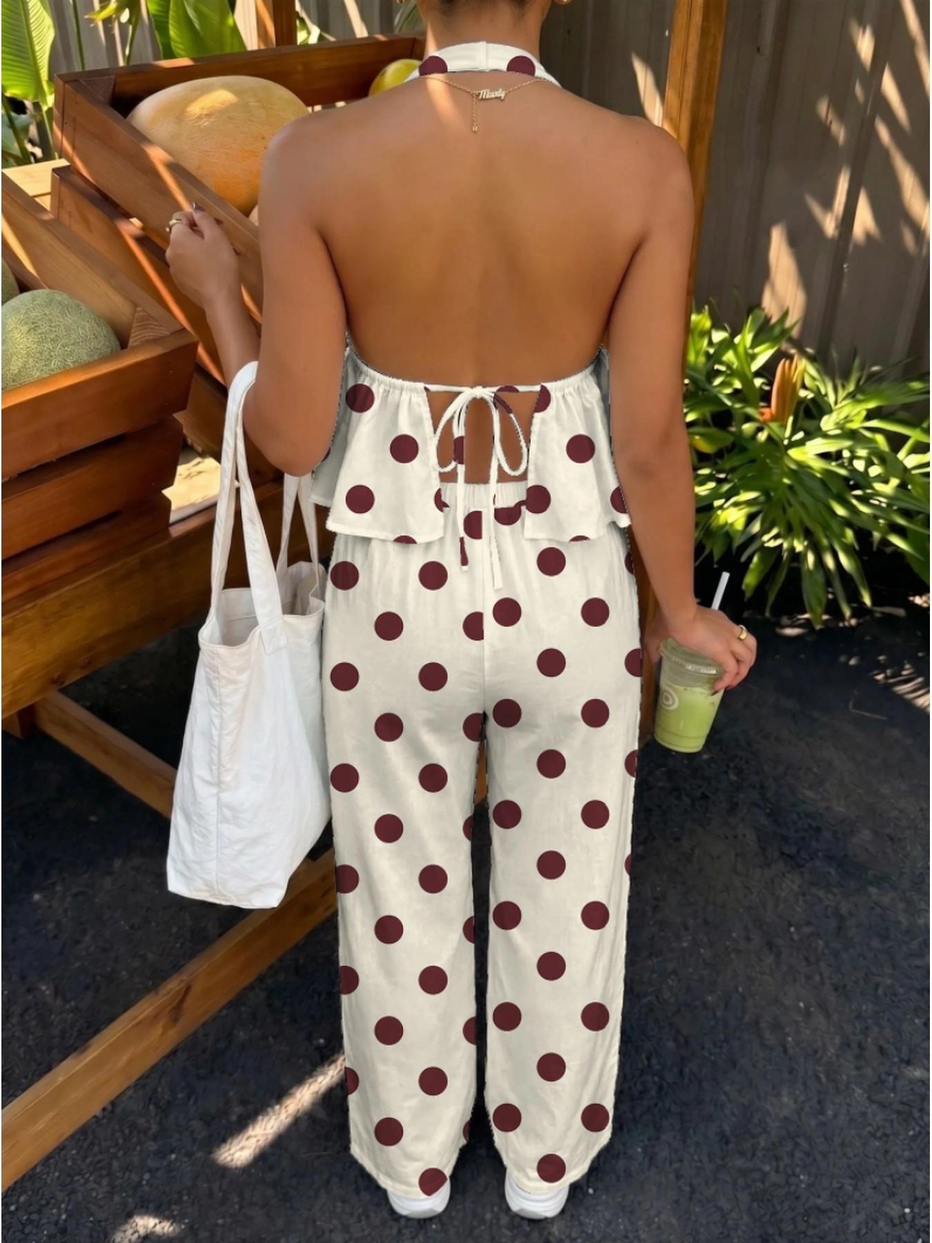 Vintage Large Dot Halter Top w - Ethnic Fashion Collection ulasan dan harga