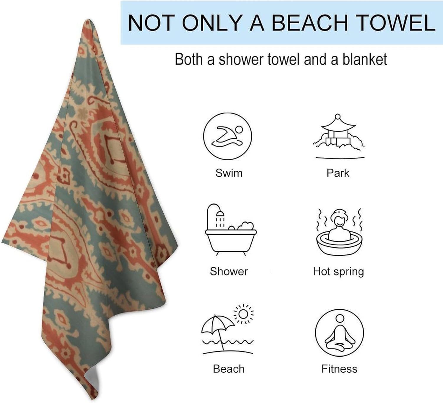 Fabric Pattern Beach Towels Ab - Ikat Woven Fabric ulasan dan harga