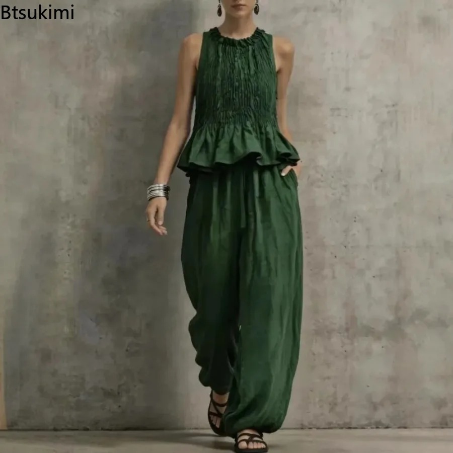 Simple Ruffle Hem Sleeveless T - Ethnic Fashion Collection ulasan dan harga