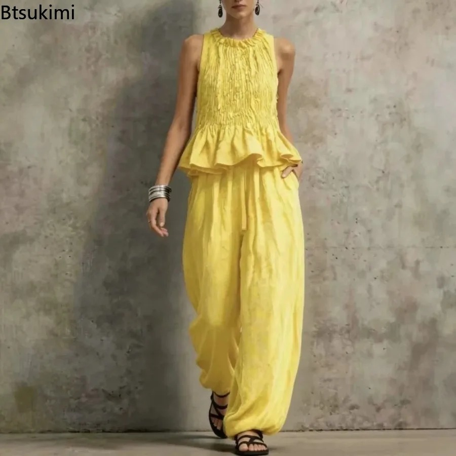 Simple Ruffle Hem Sleeveless T - Ethnic Fashion Collection ulasan dan harga