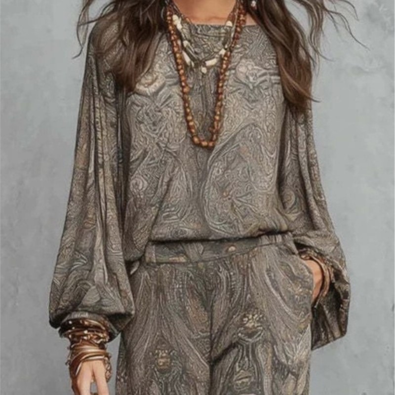 Boho Paisley Print Two-Piece S - Ethnic Fashion Collection ulasan dan harga
