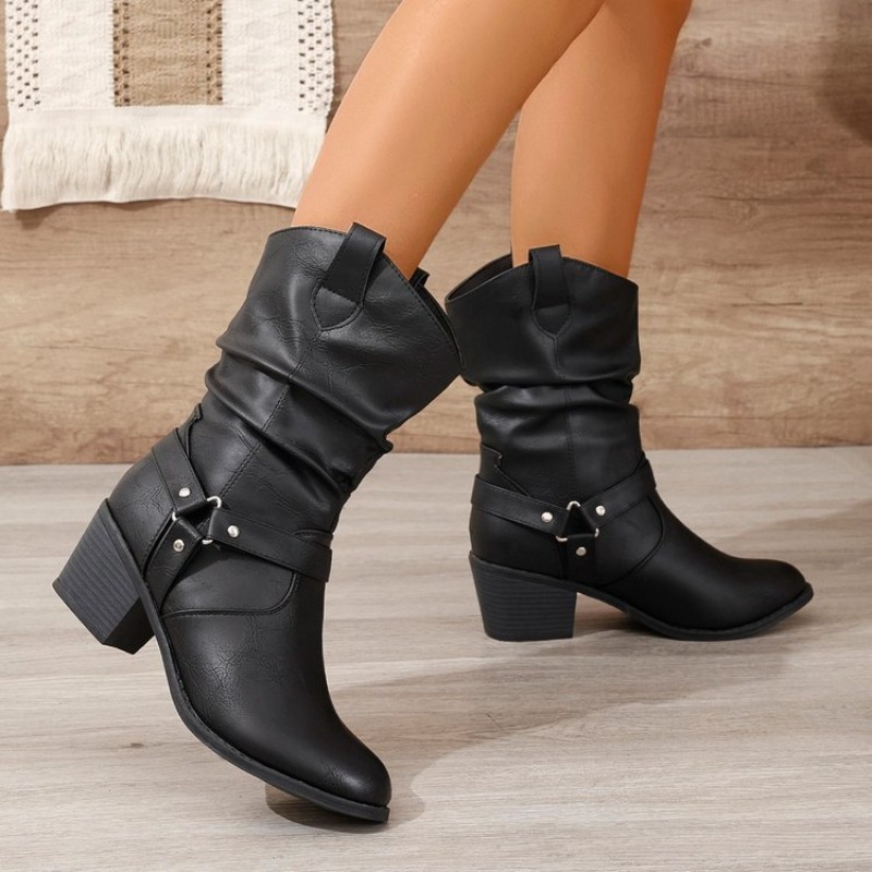 Womens Mid-Calf Boots Retro St - Ethnic Fashion For Women ulasan dan harga