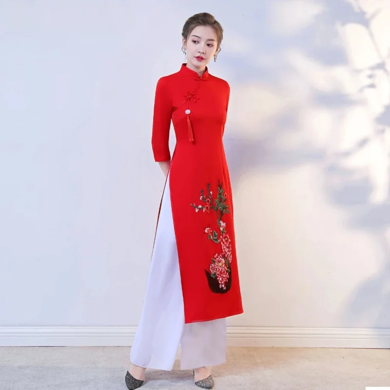 2026 Vietnam Ao Dai Cheongsam  - Ao Dai Vietnam Dress ulasan dan harga